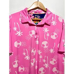 Birdie Bound polo shirt golf tropical geometric colorful pineapple sport men 2XL